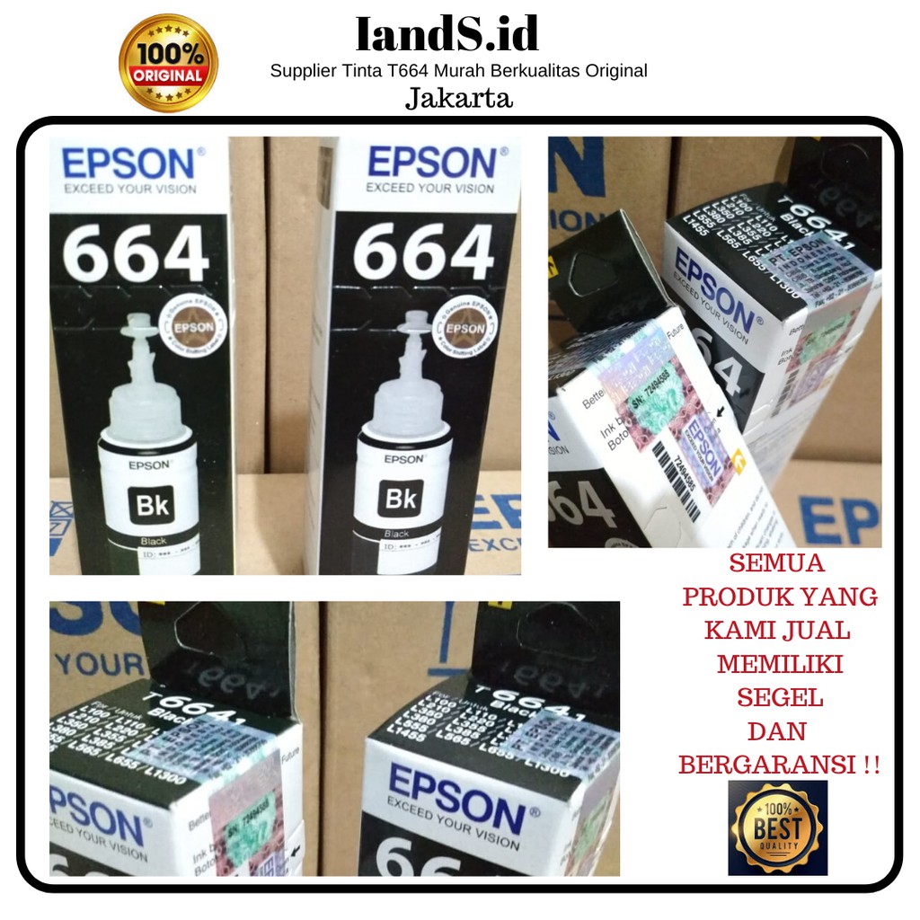 Jual Tinta Printer Epson T664 Blackhitam Magenta Cyan Yellow L110 L120 L220 L310 L360 L 0631