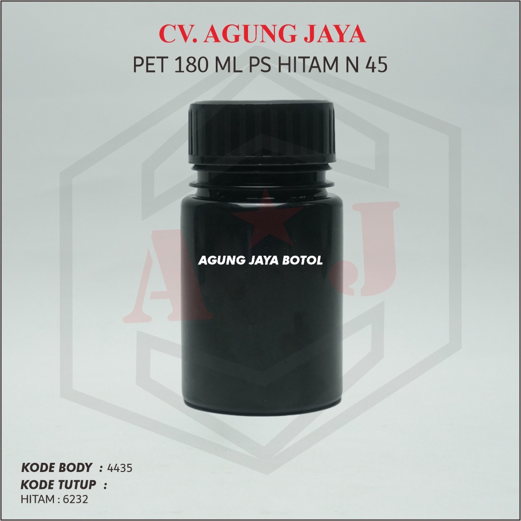Jual Botol Obat 180 ml Hitam + Plug Seal | Shopee Indonesia