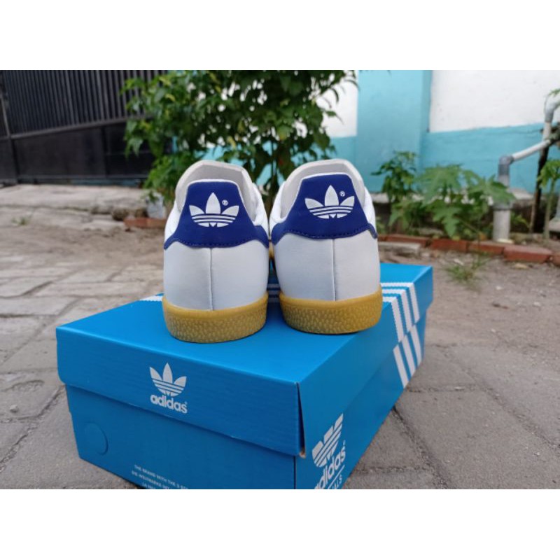 Jual Adidas Gazelle OG White Blue Sol Gum Original BNWB | Shopee Indonesia