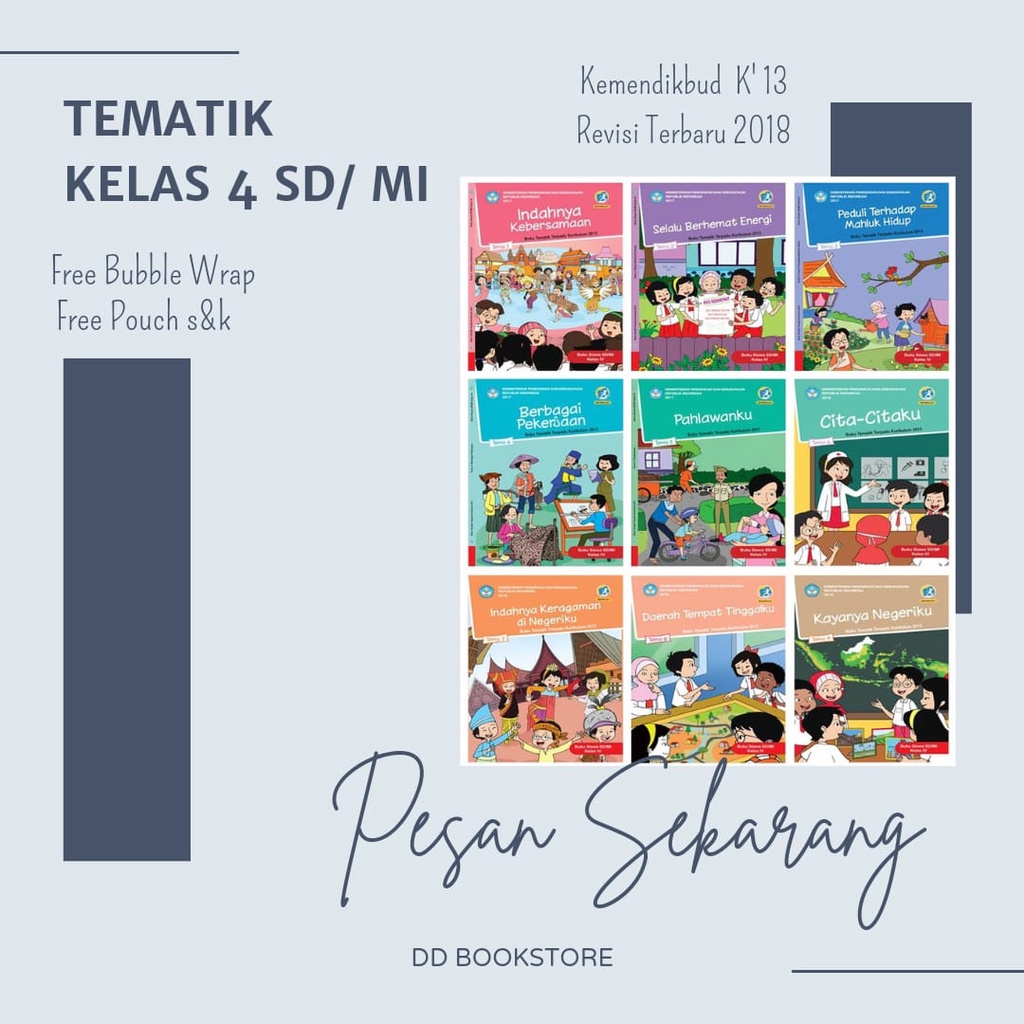 Jual Buku Tematik kelas 4 SD Tema 1 2 3 4 5 6 7 8 9 & Pendidikan Agama ...