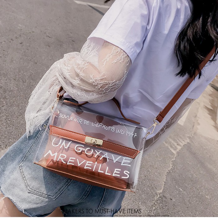 Jual TAS SELEMPANG TRANSPARAN WANITA IMPORT SLING BAG CEWEK MIKA ...