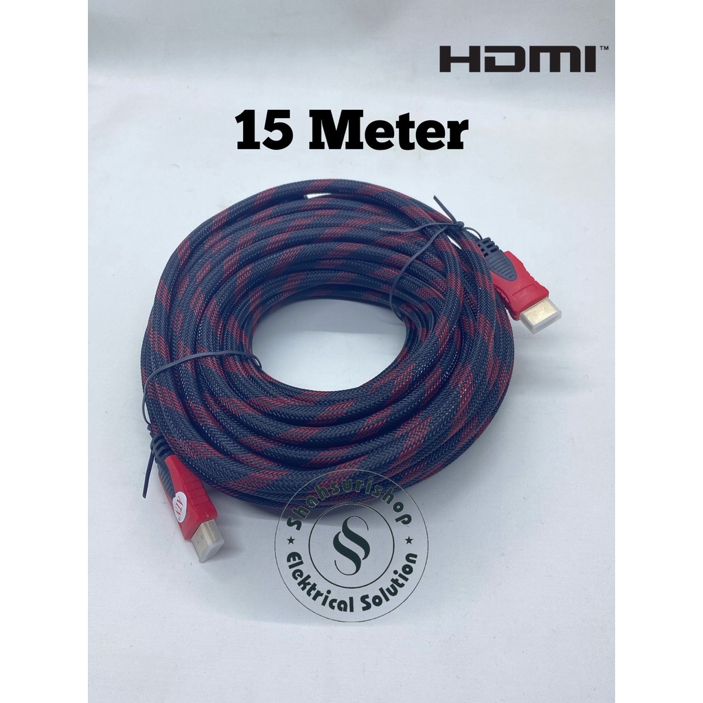 Jual KABEL HDMI TO HDMI 15 M 15M METER MODEL JARING | Shopee Indonesia