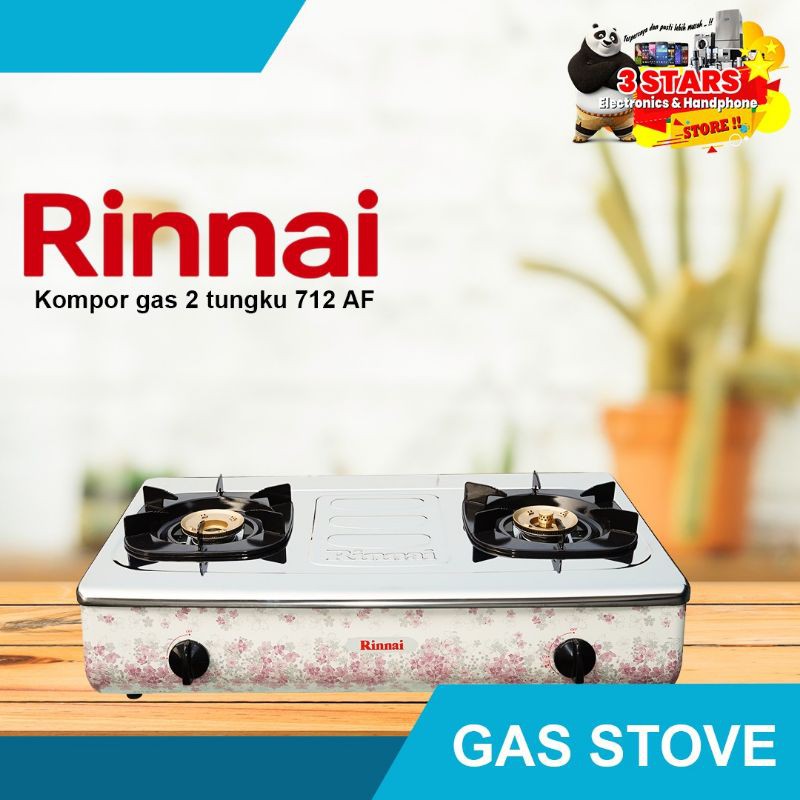 Jual Kompor Gas Dua Tungku Rinnai RI 712 AF / Motif Bunga Cantik ...