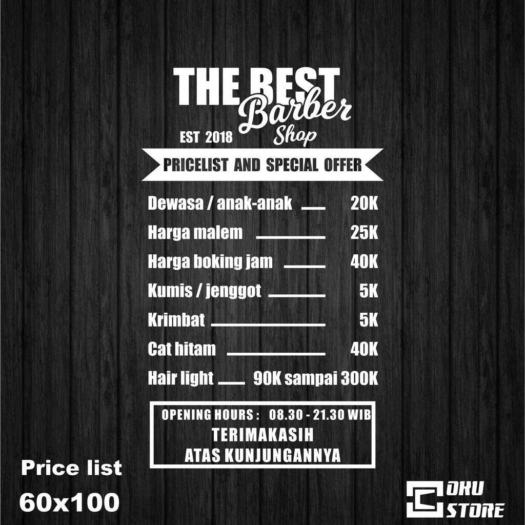 Jual Custom Sticker PRICE LIST UKURAN 60X100cm Shopee