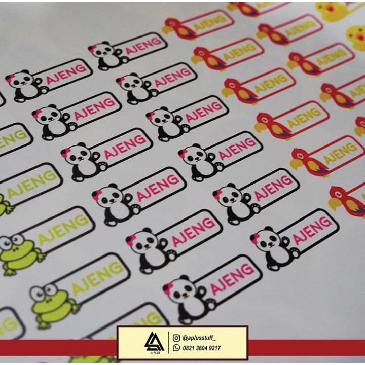 Jual CETAK STICKER LABEL NAMA WATERPROOF CUSTOM!!! CETAK METERAN ...