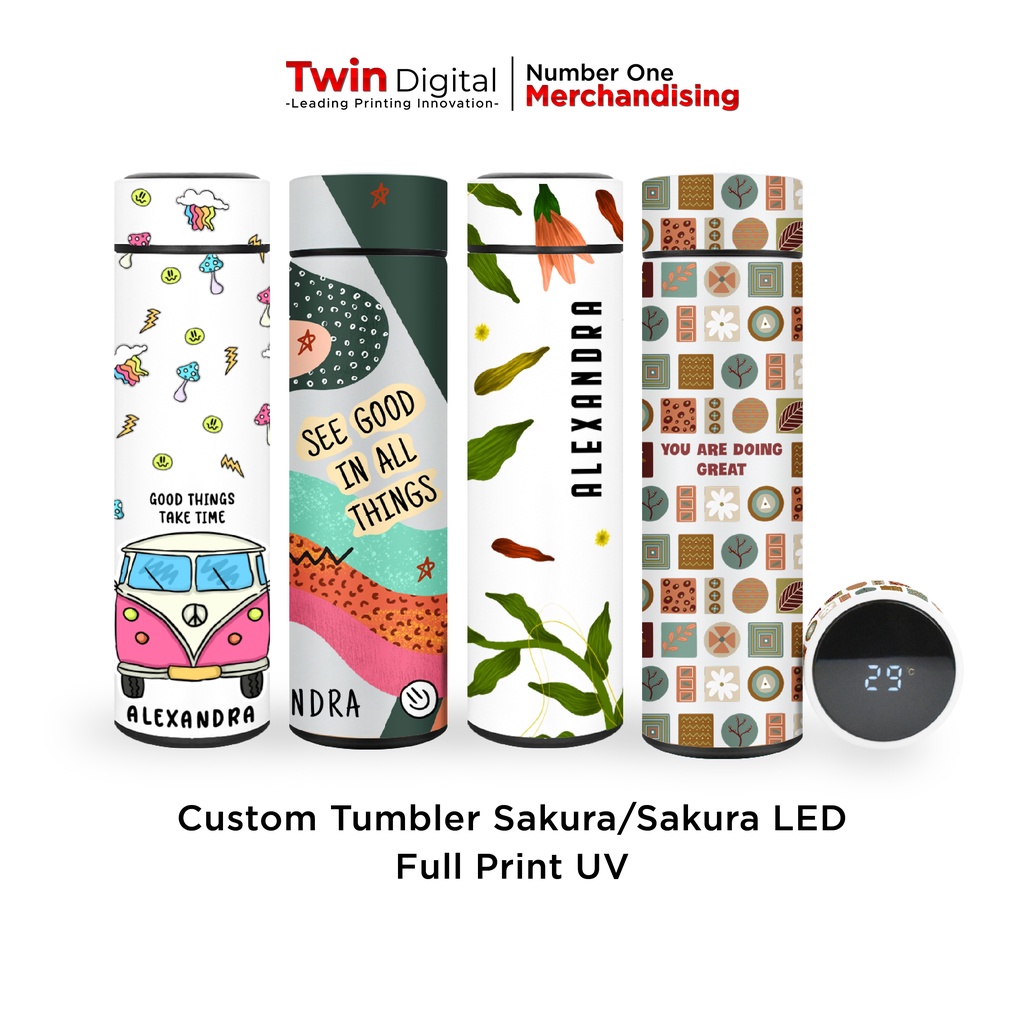 Jual Twindigital Full Print Tumbler Custom Botol Minum Digital Print Uv 500ml Tumbler Sakura 0711