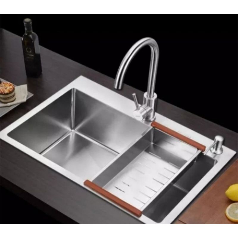 Jual paket lengkap kitchen sink kiyoto 6045 plus kran sink pipa ...