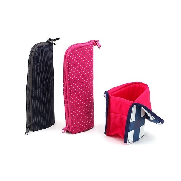 KOKUYO Neo Critz Astuccio Portapenne Organizer Pieghevole, Portatile, Con Supporto, Capacità 15 Penne, Per Scuola E Ufficio, Blu Navy