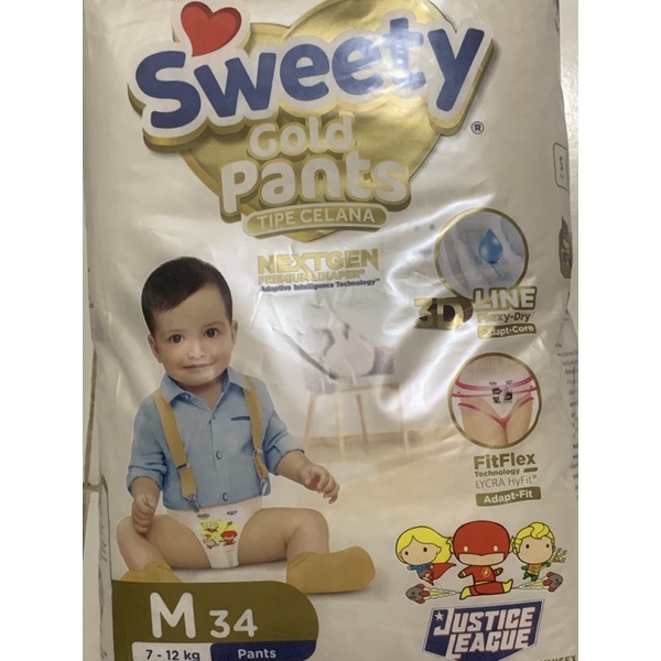 Sweety Royal Gold Pants M34 L28 Popok Celana Bayi