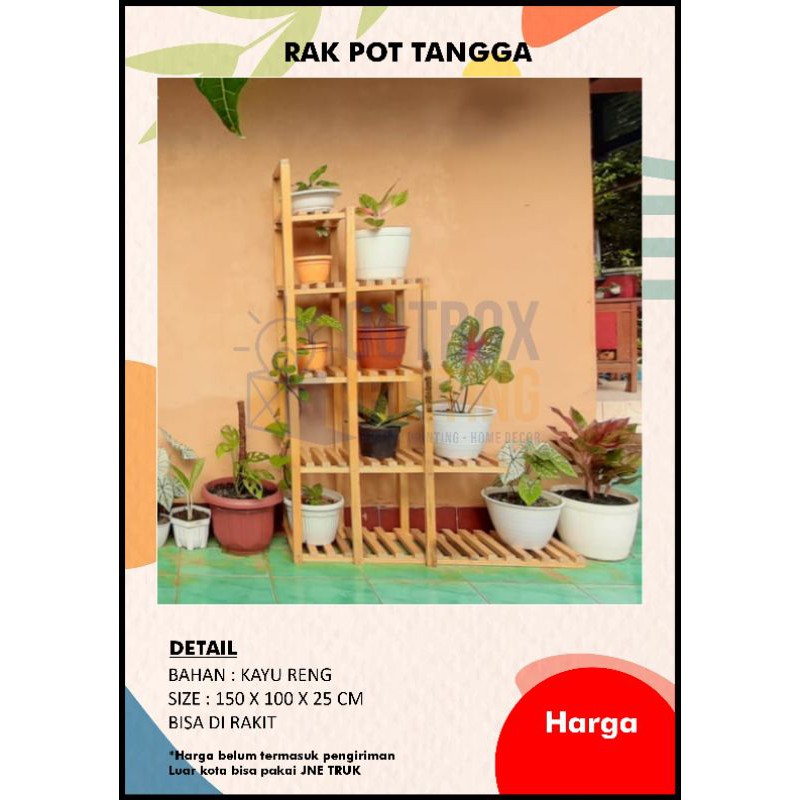 Jual rak pot kayu tangga | Shopee Indonesia