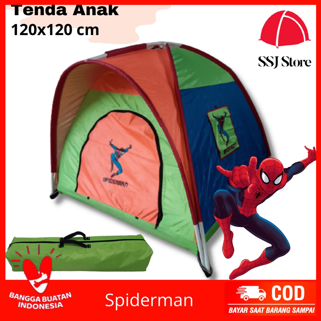 Jual Tenda Anak Spiderman Ukuran 120x120 cm SSJ Store Gratis Ongkir Bisa  COD / Kemah - Kemahan Anak