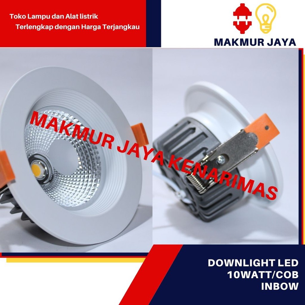 Jual Downlight LED Inbow COB 10 Watt/lampu plafon inbow led murah ...