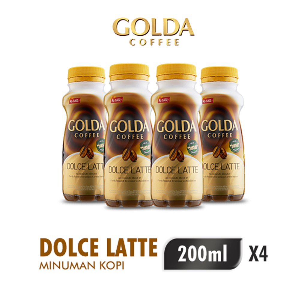 Jual Golda Coffee Dolce Latte Botol 200 ml x4 | Shopee Indonesia