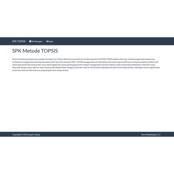 Jual Sistem Pendukung Keputusan Metode TOPSIS Berbasis Web | Shopee ...