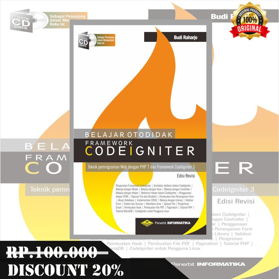 Jual TERMURAH BUKU BELAJAR OTODIDAK FRAMEWORK CODEIGNITER CD Edisi ...