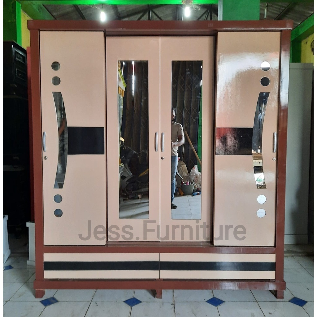 Jual Lemari Baju 4 Pintu Sliding / Lemari Pakaian 4 Pintu Geser ...