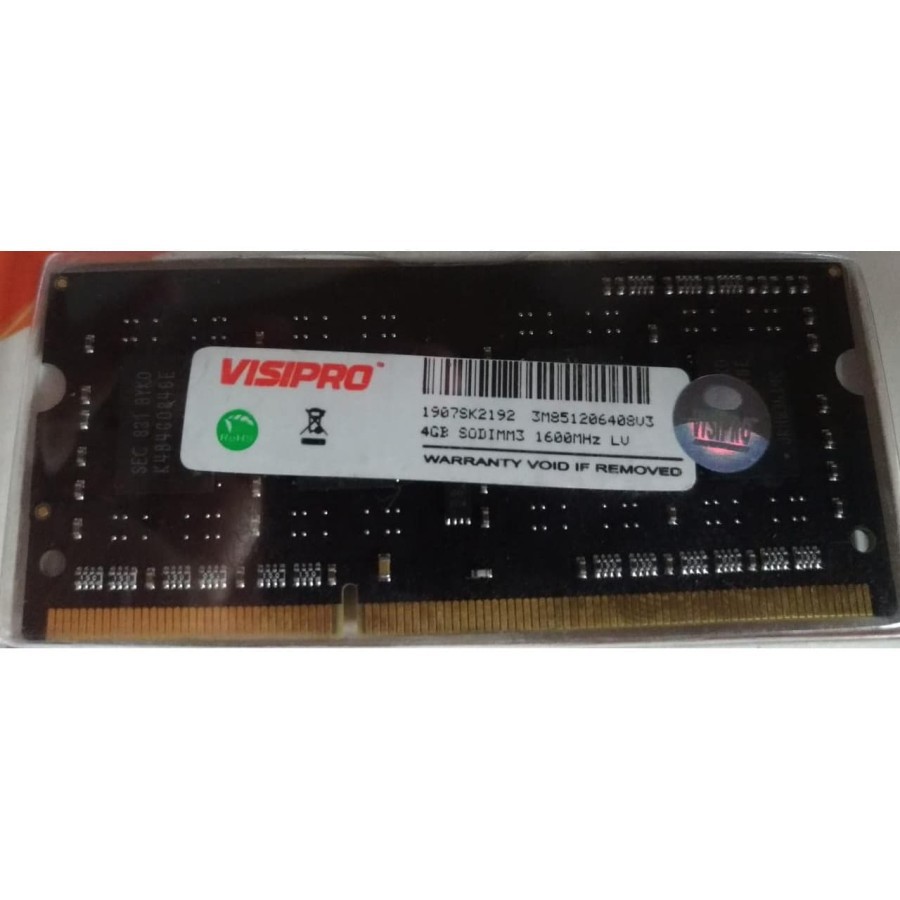 Jual VISIPRO SODIMM DDR3 Low Voltage 2GB PC12800 / 1600MHz Memory Untuk ...