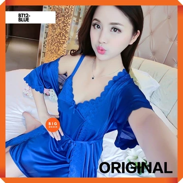 Kimono Wanita Satin Piyama Kimono Baju Tidur Kimono BT12