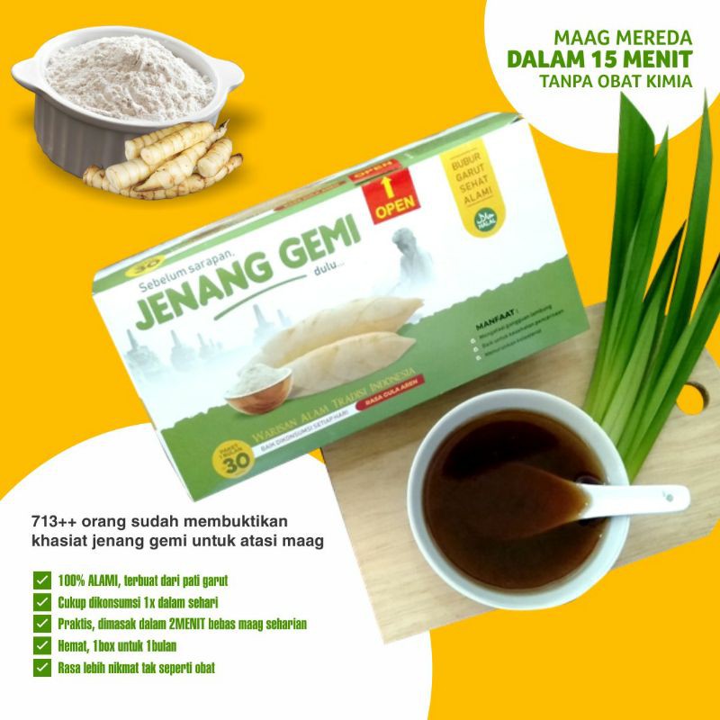 Jual Jenang Gemi Umbi Garut Isi 30 Pcs Atasi Maag Dan Asam Lambung Shopee Indonesia 3076