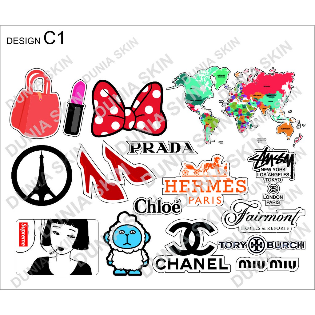 Jual Stiker koper / luggage tag / Travel Label Design C1 Famous Logo ...