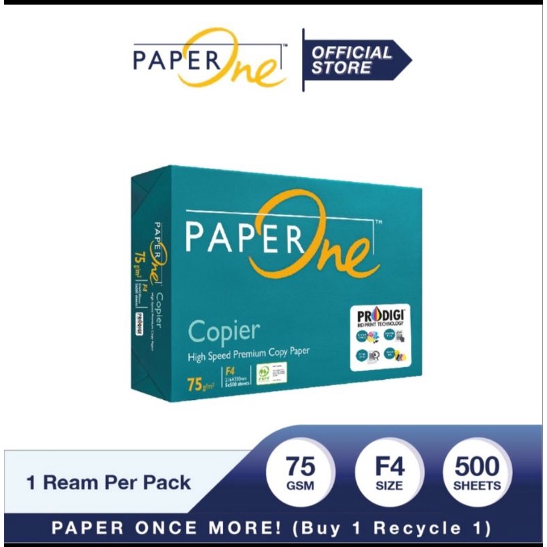 Jual Paper One Kertas Hvs F4 75 Gram 1 Rim Shopee Indonesia