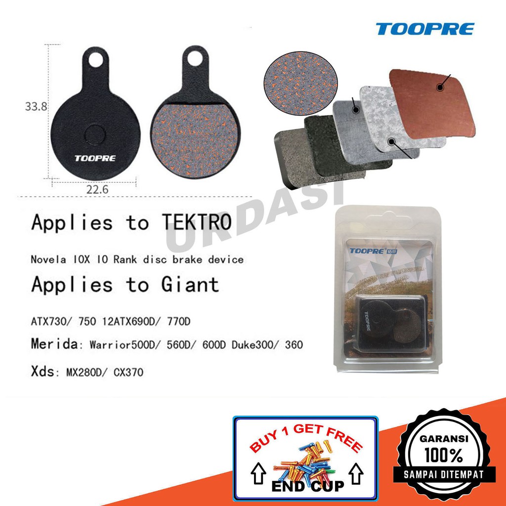 Jual Kampas Rem Sepeda Cakram Brake Pad Bulat Tektro Novela Sepeda Mtb Lipat Gunung Semi Logam