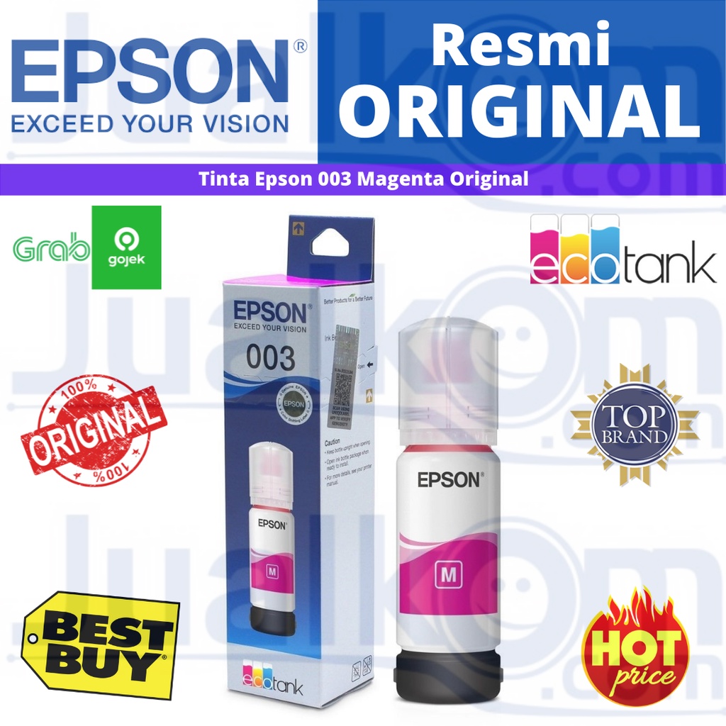 Jual TINTA PRINTER EPSON T003 Black Cyan Magenta Yellow EPSON T 003 ...