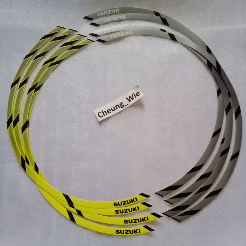 Jual Stiker Sticker Lis Velg Rim 14 Matic kuning abu Suzuki Address Nex ...