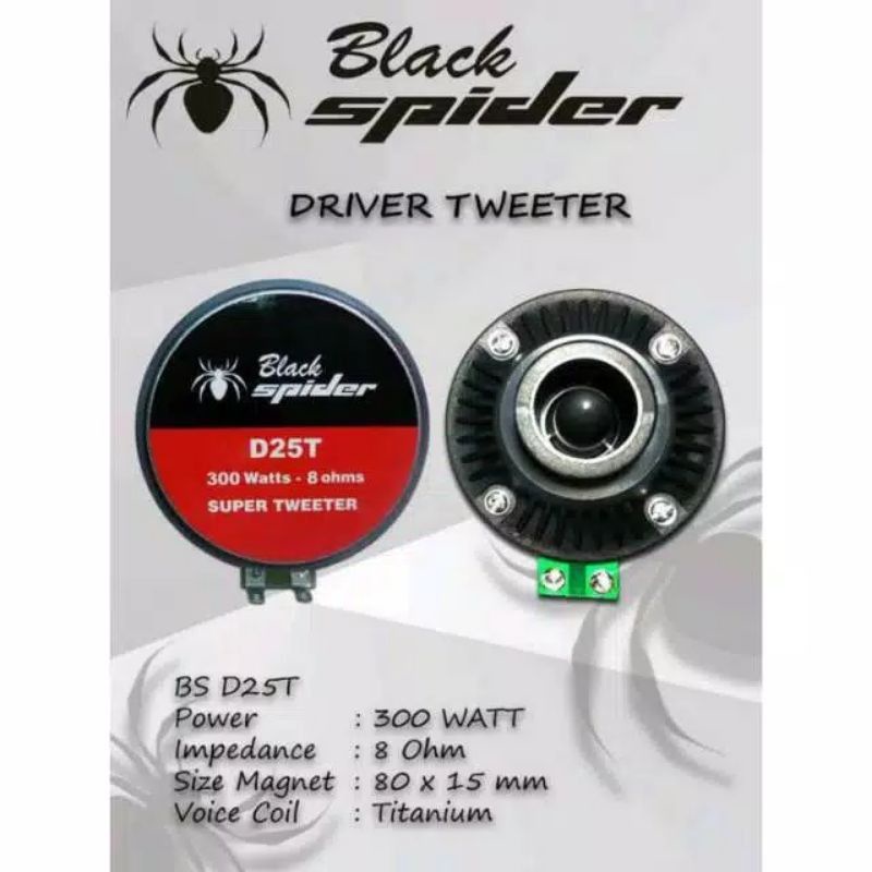 Jual DRIVER TWEETER TWITER BLACK SPIDER d25t ORIGINAL | Shopee Indonesia