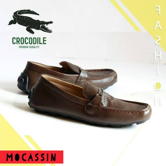 SEPATU SLIP ON CROCODILE MOCASIN PRIA