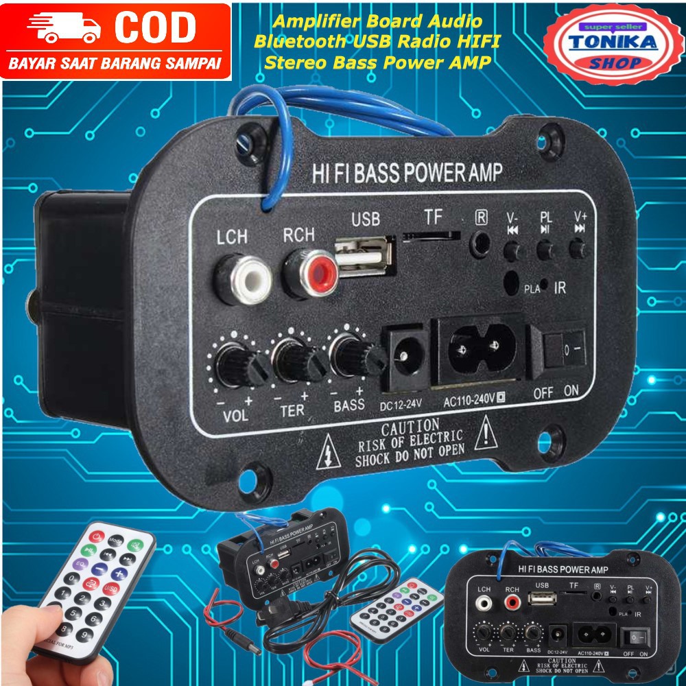 Jual Amplifier Board Audio modul Bluetooth USB Radio HIFI Bass Power ...