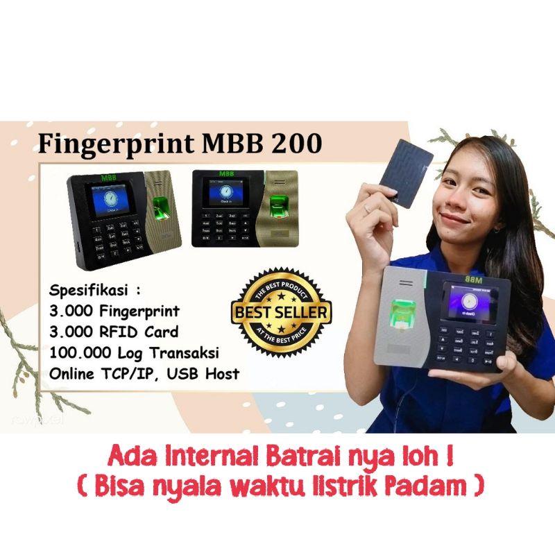 Jual Mesin Absensi Sidik Jari MBB 200 Mesin Absen Akses Kontrol Online ...