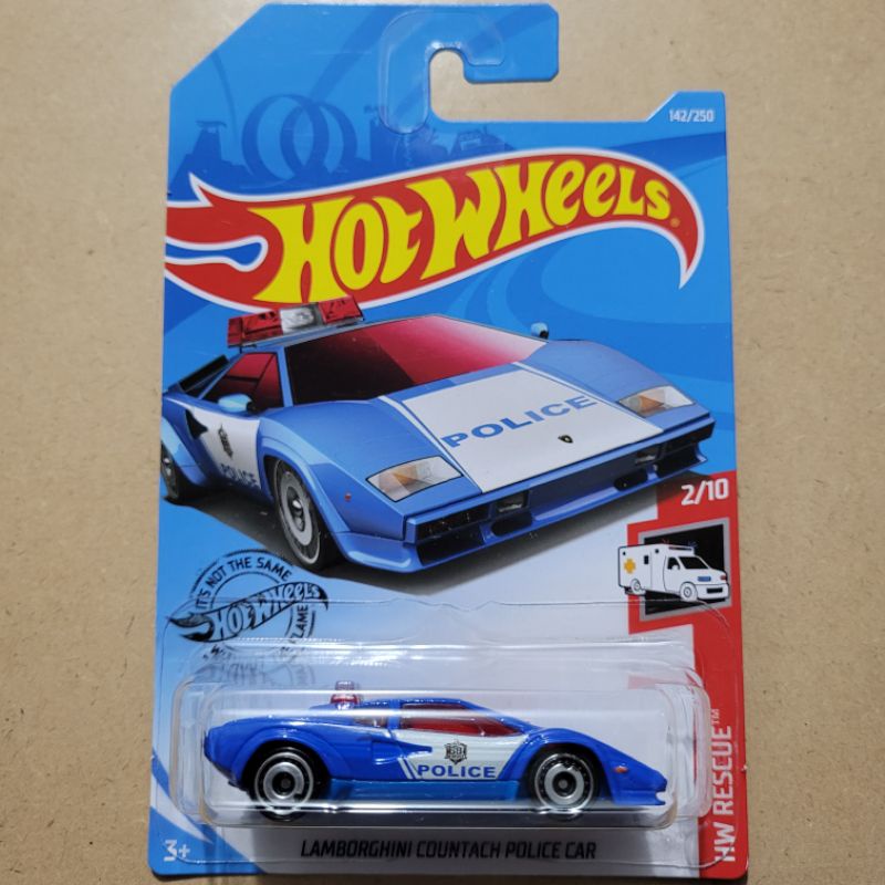 Jual HOT WHEELS COUNTACH POLICE CAR / HW RESCUE [ BLUE WHITE ] Shopee Indonesia