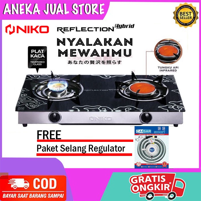 Jual Niko Reflection HYBRID Kompor Gas 2 Tungku Api Lilin & Bara - Body ...