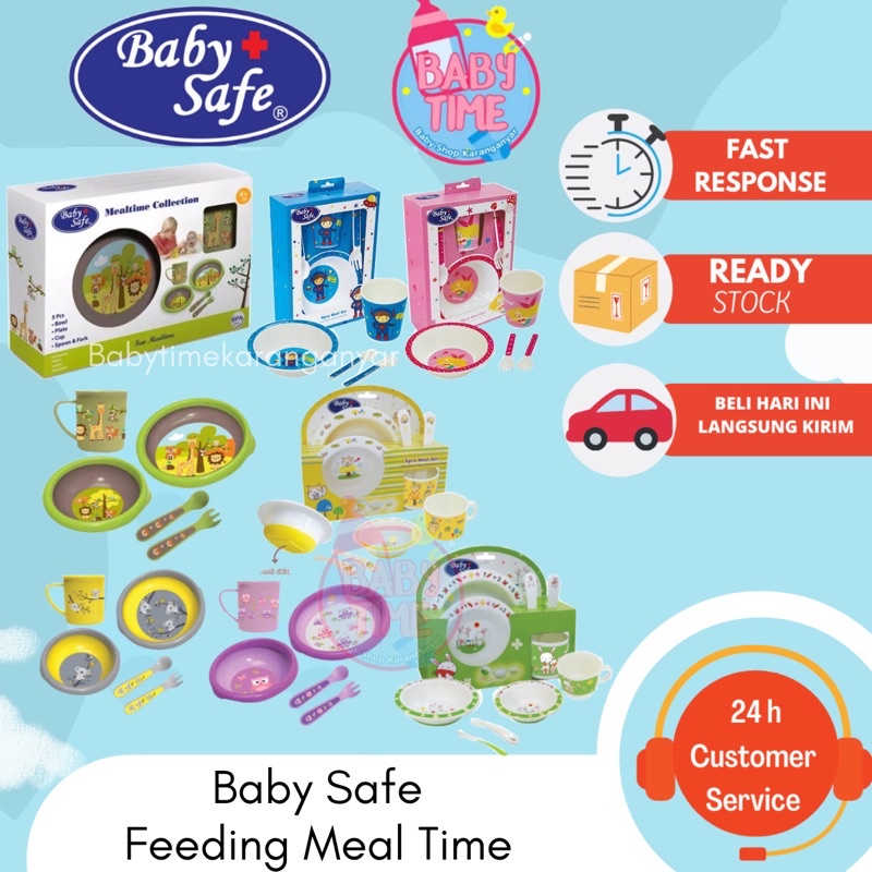 Jual BABY SAFE Feeding Meal Time / Babysafe Feeding Set Peralatan Makan