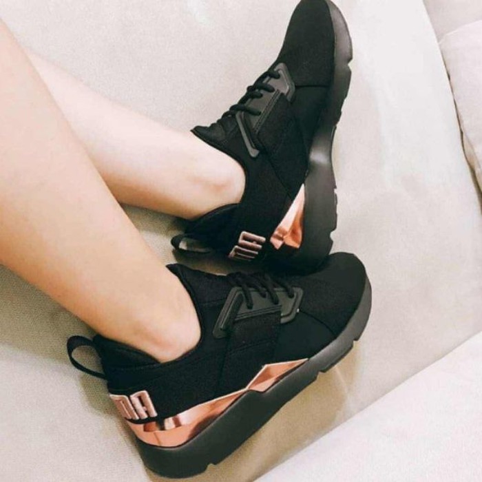 Puma muse satin hot sale black rose gold