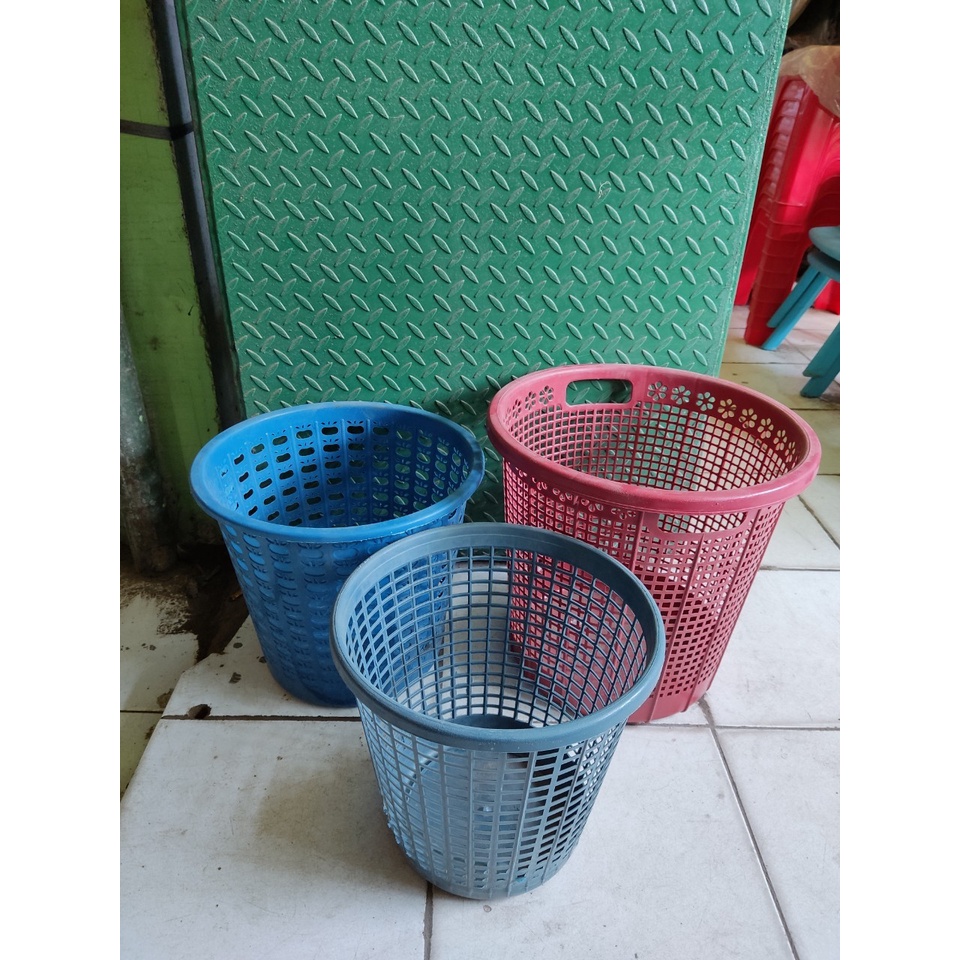 Jual Keranjang Sampah Plastik Murah Tempat Sampah Bulat Bolong Shopee Indonesia 2536