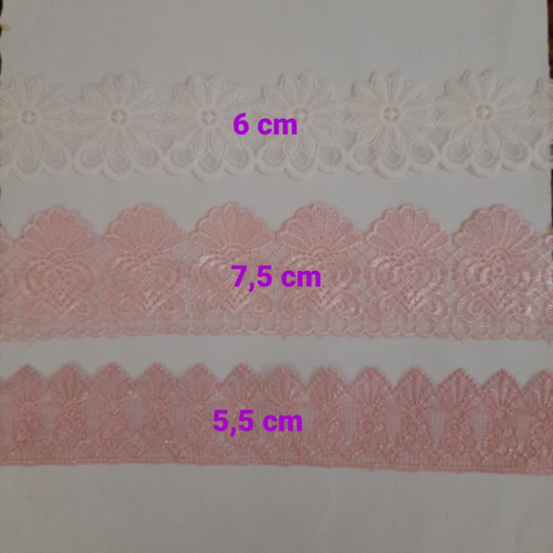 Jual Renda Gipper Pinggir Pink dan BW per meter | Shopee Indonesia