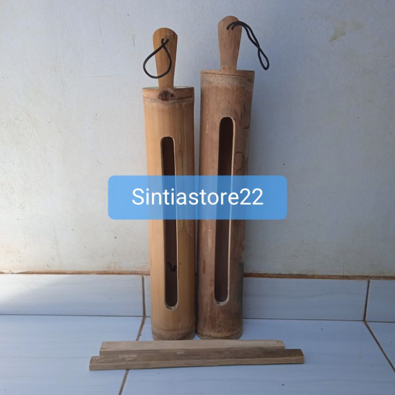 Jual Kentongan Bambu Pos ronda harga satu set dengan pemukul | Shopee ...