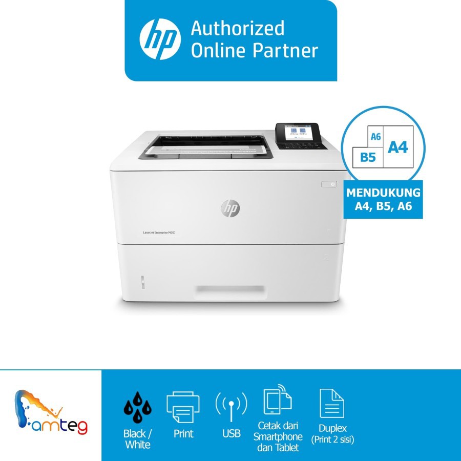 Jual HP Printer Laser Mono Hitam Putih Enterprise LaserJet M507DN M507 ...