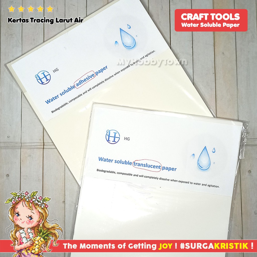 Jual Water Soluble Paper Kertas Larut Dalam Air Transfer Paper Sulam