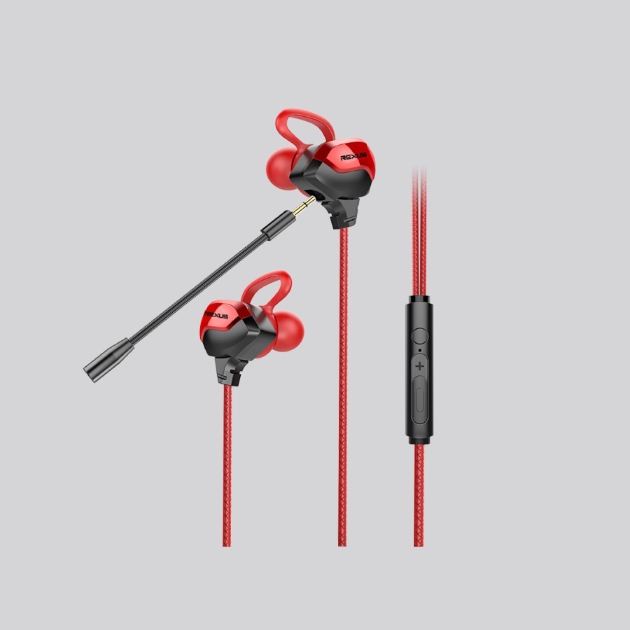 Jual Earphone Gaming Rexus ME 6 ME6 with Dual Microphone Free