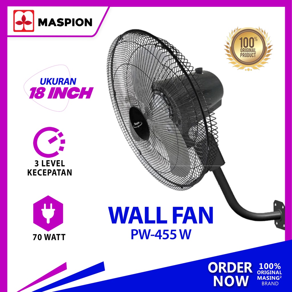 Jual Kipas Angin Dinding Maspion Wall Fan 18 Inch Besi Pw 455 W Shopee Indonesia 2711