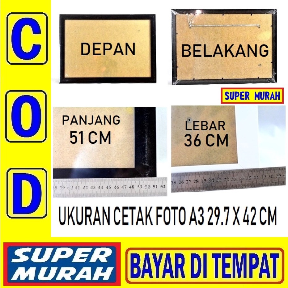 Jual RAK 2C Bingkai Pigura Foto 36 X 50 Cm Tanpa Kaca Ukuran Cetak 29.7