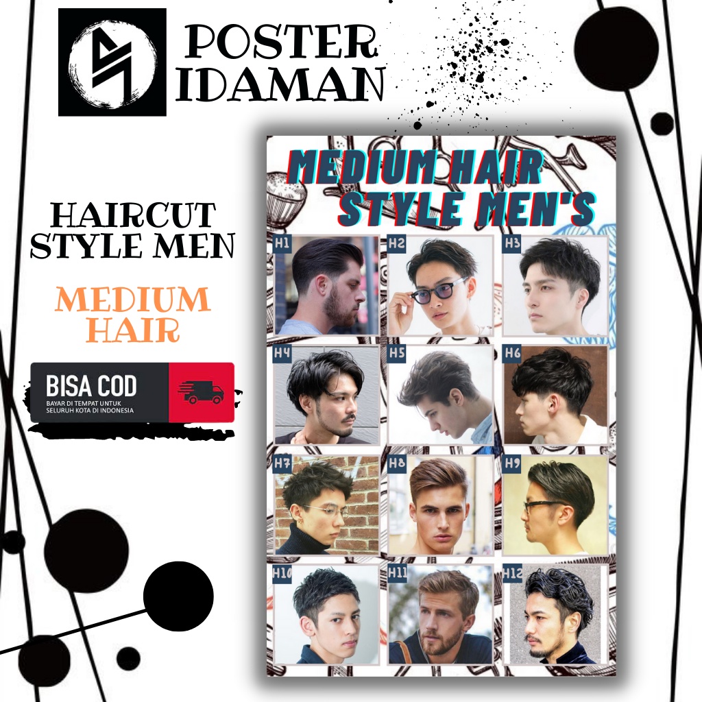 Jual POSTER IDAMAN - poster pangkas rambut pria 2022 MEDIUM HAIR ...