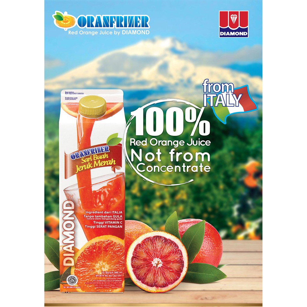 Jual Jus Diamond oranfrizer minuman sari buah jeruk merah juice drink ...