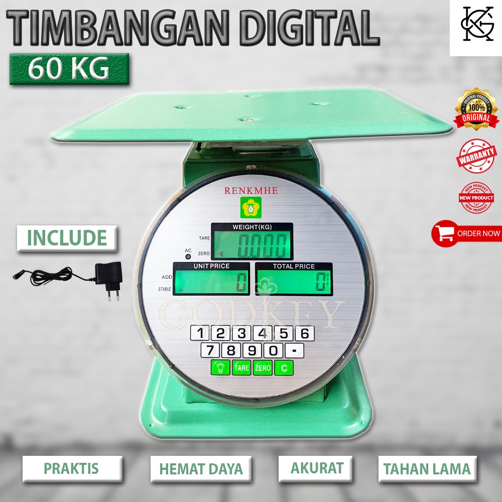 Jual RENKMHE DIGITAL 60KG Timbangan Duduk Digital Kapasitas 60 Kg Plat ...