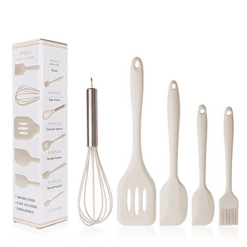 Jual 5 in 1 spatula set silicon BPA FREE | Shopee Indonesia
