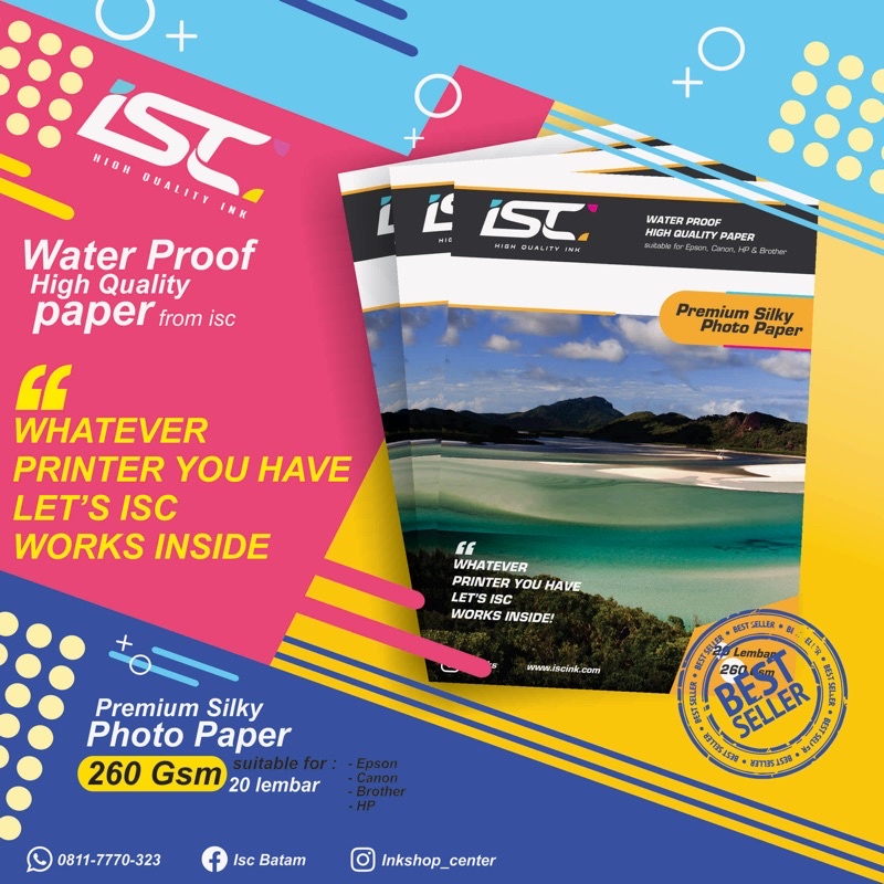 Jual GLOSSY PHOTO PAPER ISC SILKY 260gsm | Shopee Indonesia