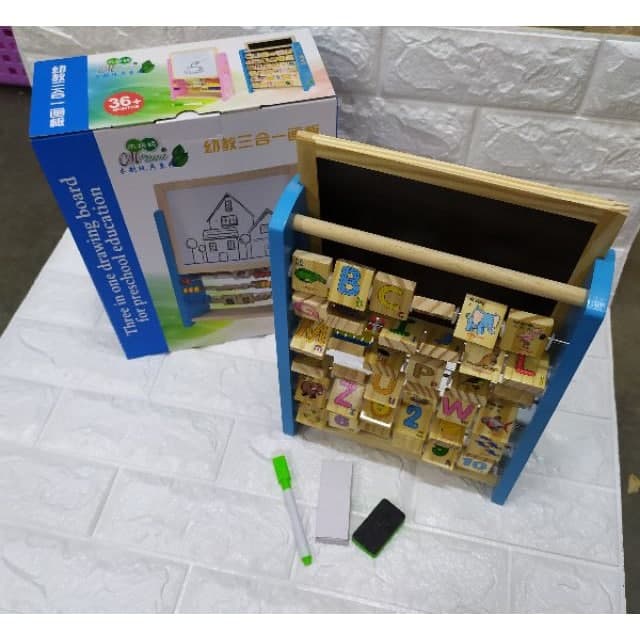 Jual ( DISKON 80 RIBU ) LEARNING EASEL 3 In 1 MAGNET - PAPAN TULIS ANAK ...